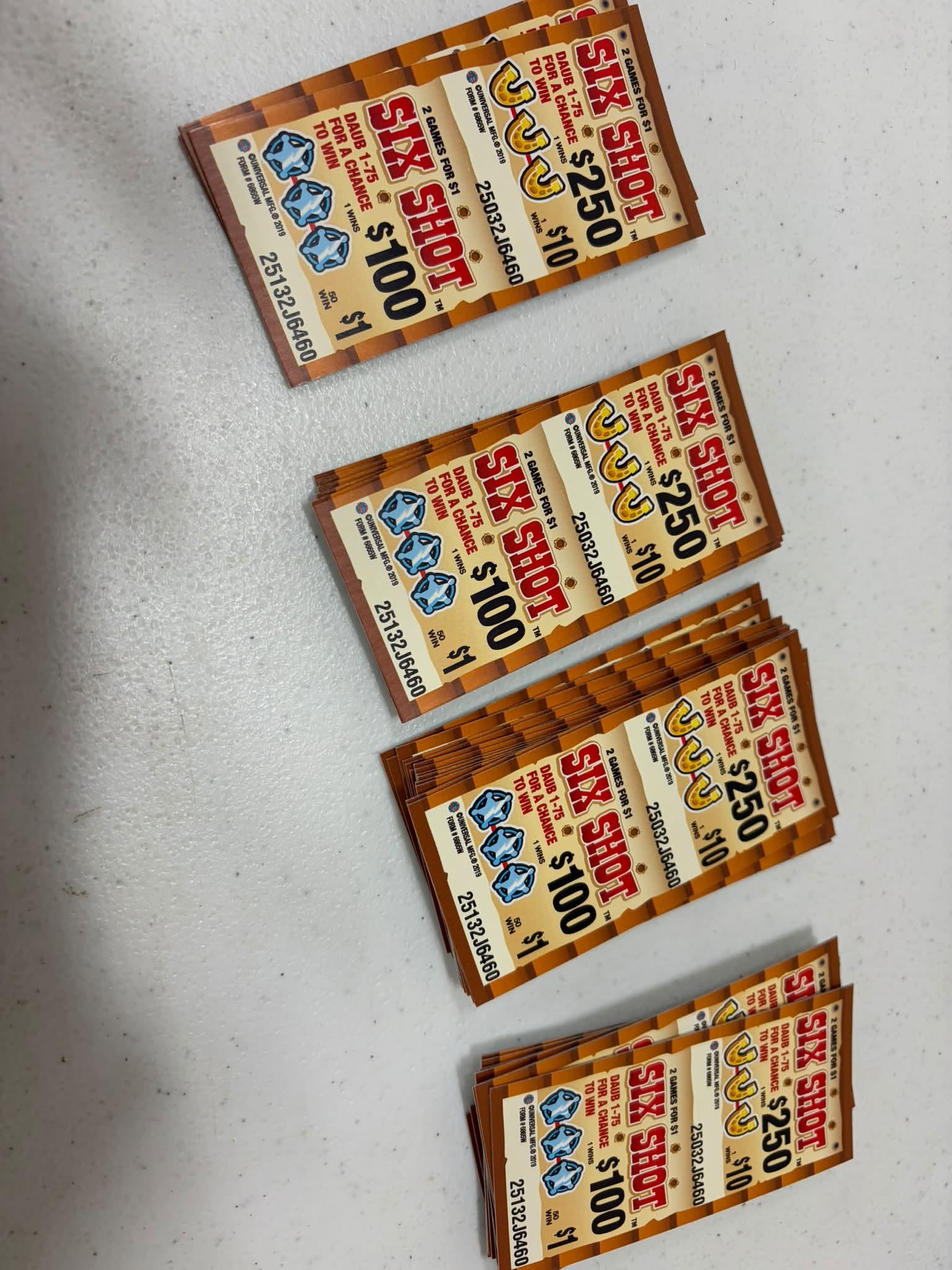 Six shot pull tabs